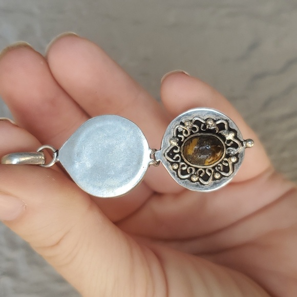New Iron Tiger Eye Silver Poison Locket Pendant. - Picture 8 of 8